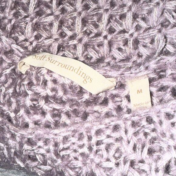 Soft Surroundings Women’s Purple Knit Sweater Gold Detail Size Medium - Picture 4 of 5